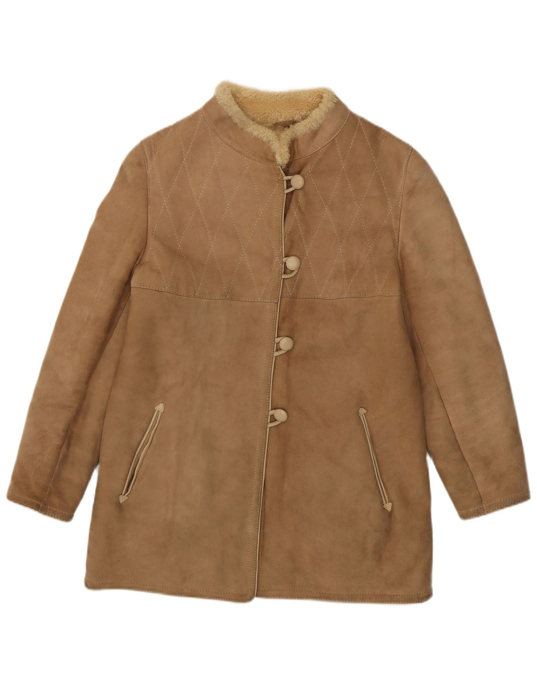 Vintage Γυναικείο Παλτό Shearling IT 44 Medium Beige Shearling