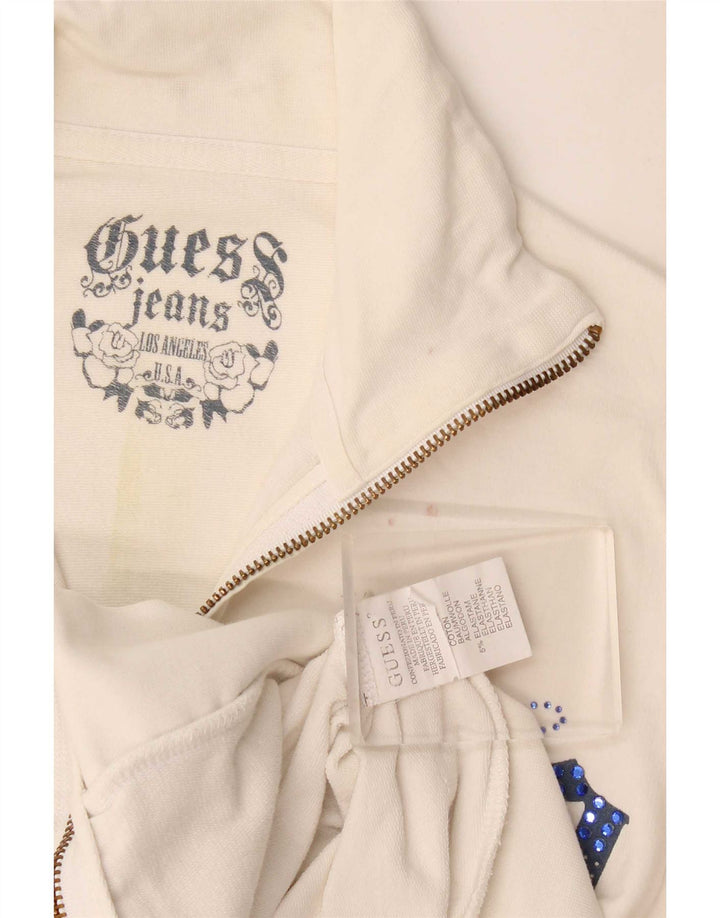 Guess Γυναικεία Γυναικεία Γυναικεία φόρμα Top Jacket UK 10 Small White Cotton