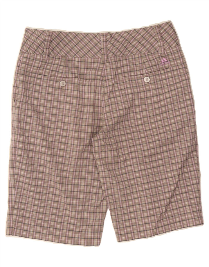 ADIDAS Womens Casual Shorts US 4 Small W30  Brown Check Polyester Vintage Adidas and Second-Hand Adidas from Messina Hembry 