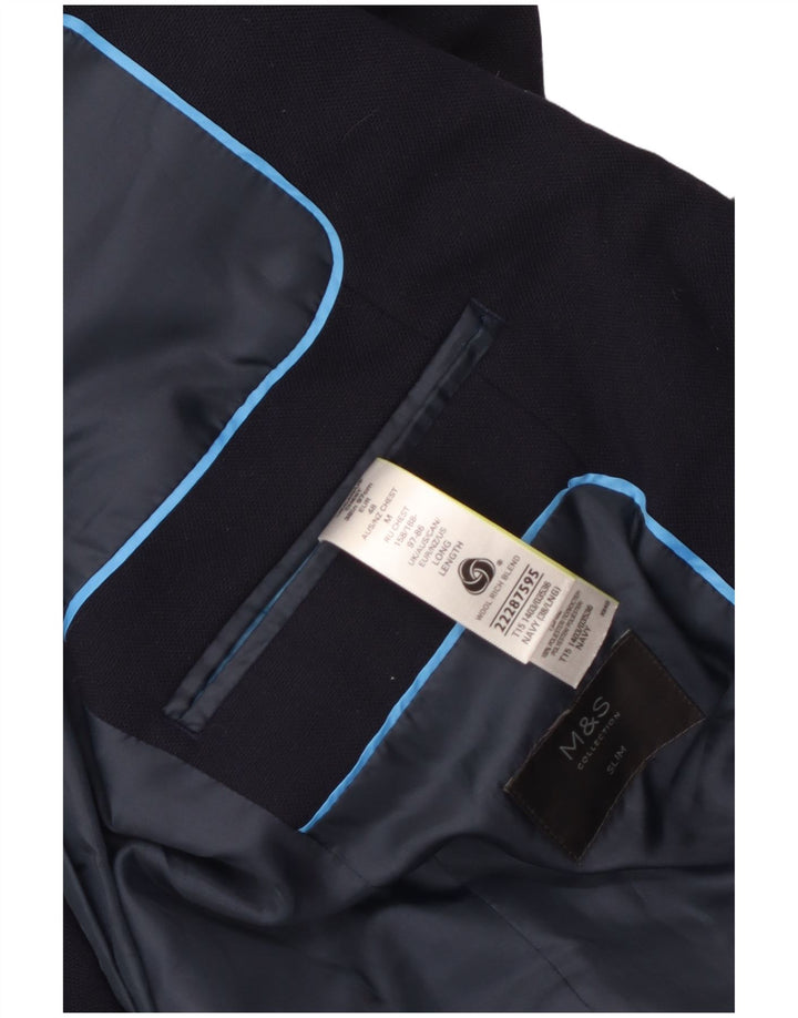 Marks & Spencer Ανδρικό μπουφάν μπλέιζερ με 2 κουμπιά Slim Fit UK 38 Medium Navy Blue