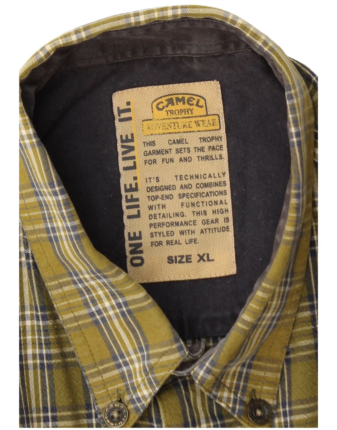Ανδρικό πουκάμισο Camel Flannel XL Χακί βαμβακερό