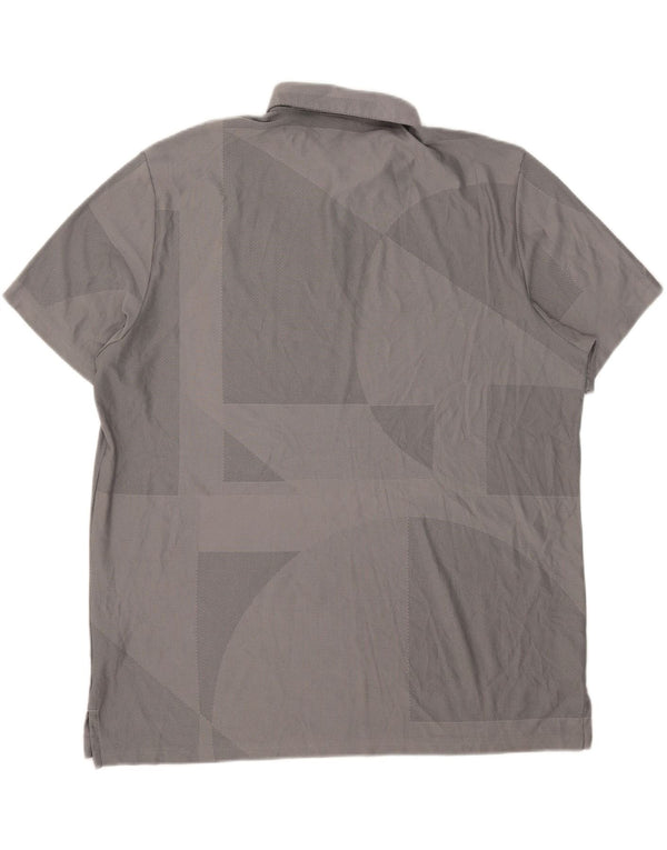 Adidas Ανδρικό μπλουζάκι Polo Loose Fit 2XL Γκρι γεωμετρικό πολυεστέρα