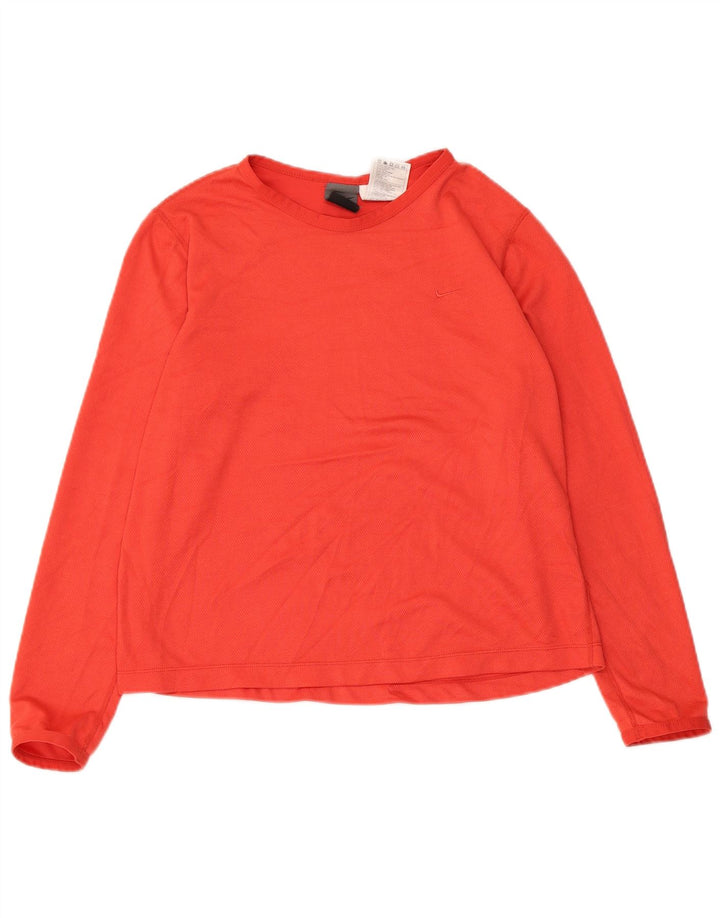 Γυναικείο Crop τοπ NIKE Μακρυμάνικο US 8/10 Μεσαίο κόκκινο πολυεστέρας