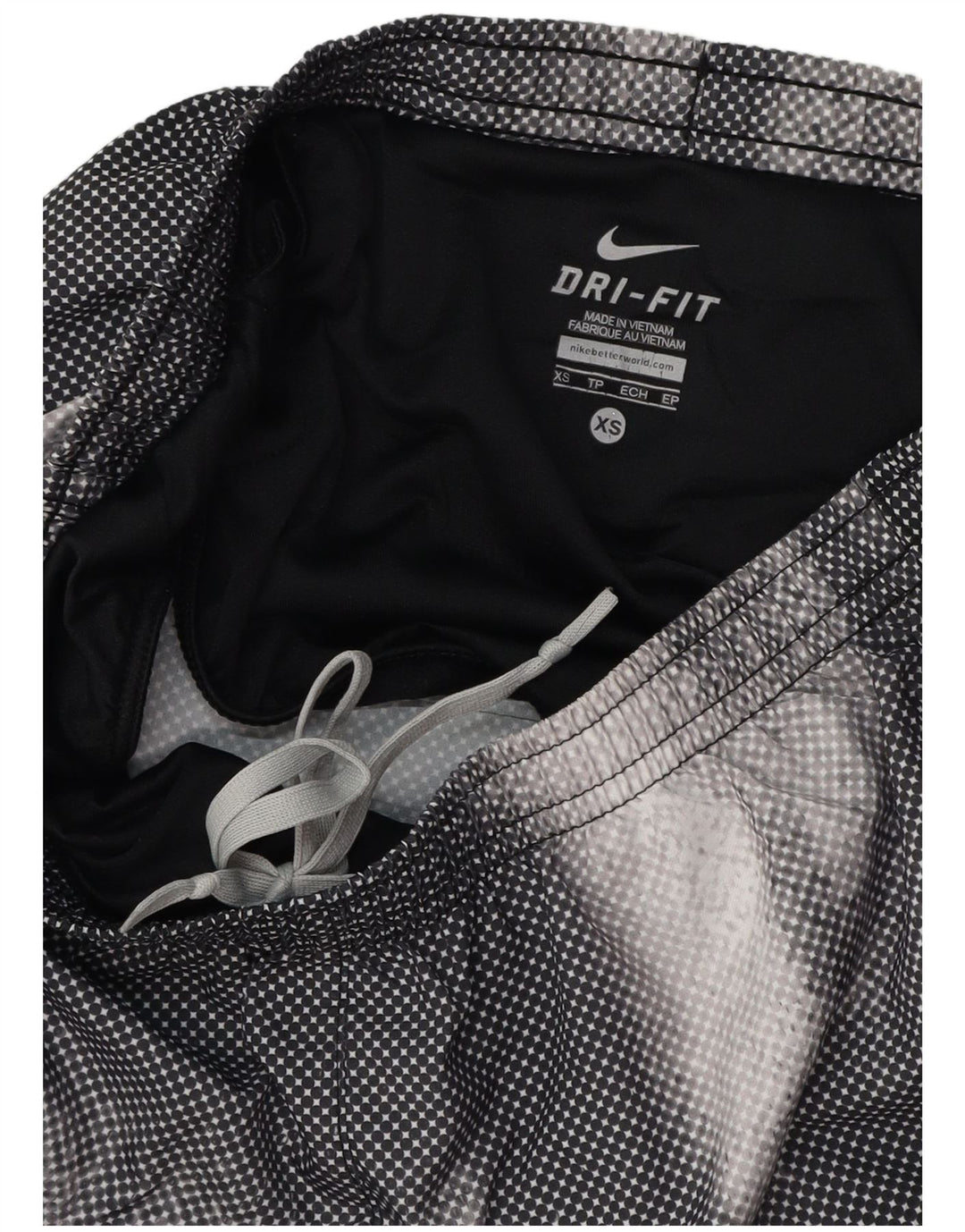 Γυναικείο αθλητικό σορτς Nike Dri Fit UK 4 XS μαύρο γεωμετρικό πολυεστέρα