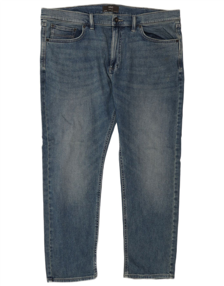 Marks & Spencer Ανδρικό Slim Jeans W40 L29 Μπλε βαμβακερό
