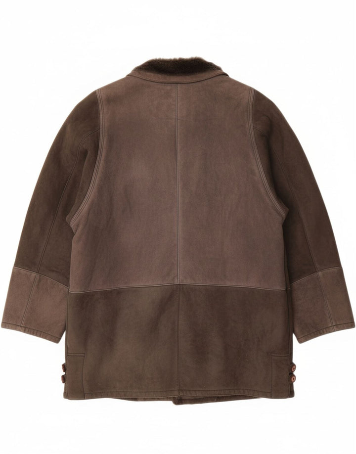 VINTAGE Mens Shearling Jacket IT 50 Large Grey Shearling Vintage Vintage and Second-Hand Vintage from Messina Hembry 