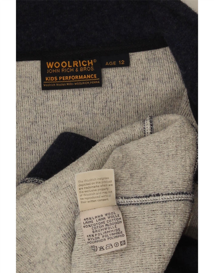 Woolrich Boys Graphic αθλητική φόρμα Top μπουφάν 11-12 ετών Navy Blue Wool