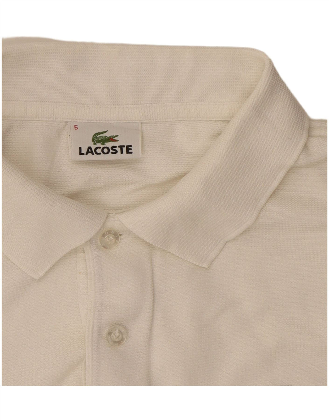 LACOSTE Mens Polo Shirt Size 5 Large White