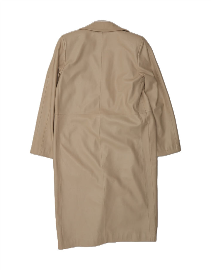 EPISODE Womens Leather Coat UK 10 Small  Beige Leather Vintage Episode and Second-Hand Episode from Messina Hembry 