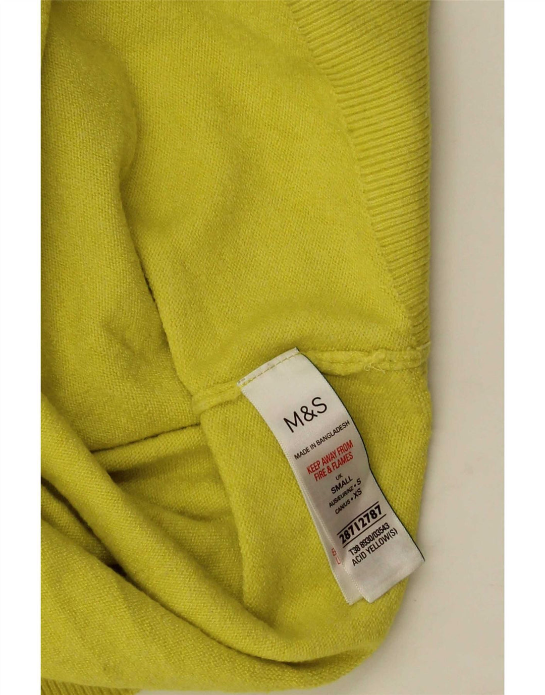 Marks & Spencer Γυναικείο πουλόβερ με ρολό λαιμόκοψη UK 10 Small Yellow