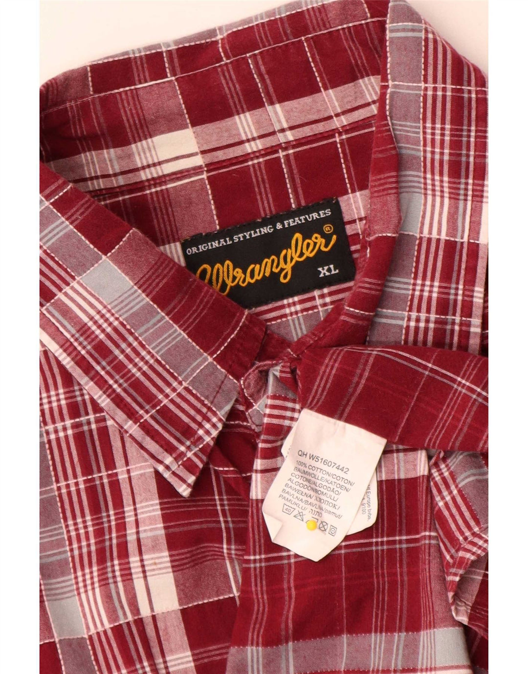 Ανδρικό κοντομάνικο πουκάμισο Wrangler XL Κόκκινο βαμβακερό