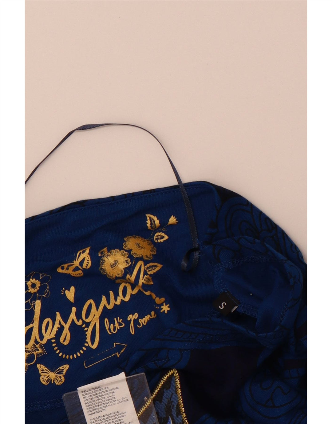 DESIGUAL Γυναικεία υπερμεγέθη μπλούζα Batwing Top 10 Small Blue Paisley