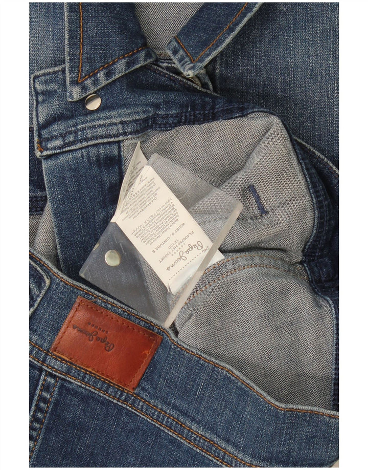 PEPE Jeans Γυναικείο Τζιν Μπουφάν UK 10 Small Navy Blue Cotton