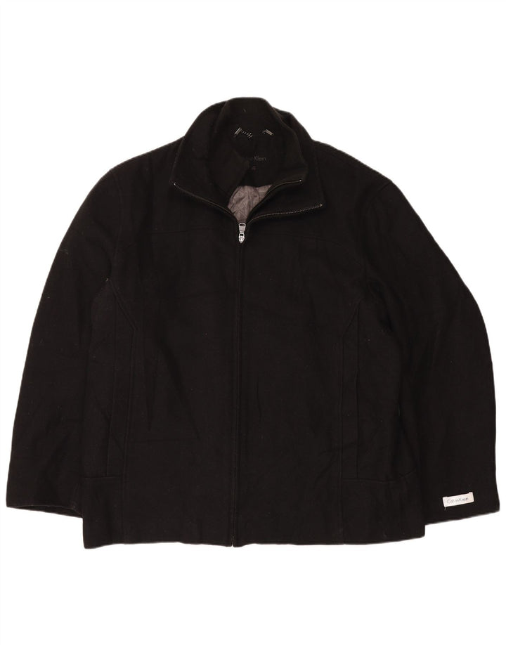 Calvin Klein Ανδρικό Bomber Jacket UK 40 Large Black Wool