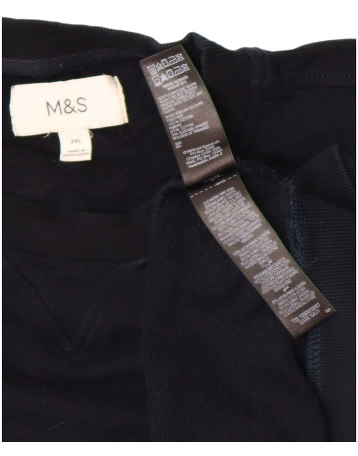 Ανδρική φούτερ Marks & Spencer Jumper 2XL Navy Blue Cotton