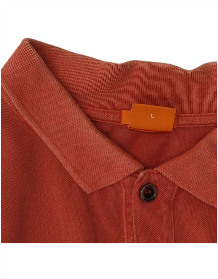 Ανδρικό μπλουζάκι πόλο Hugo Boss Slim Fit μεγάλο πορτοκαλί