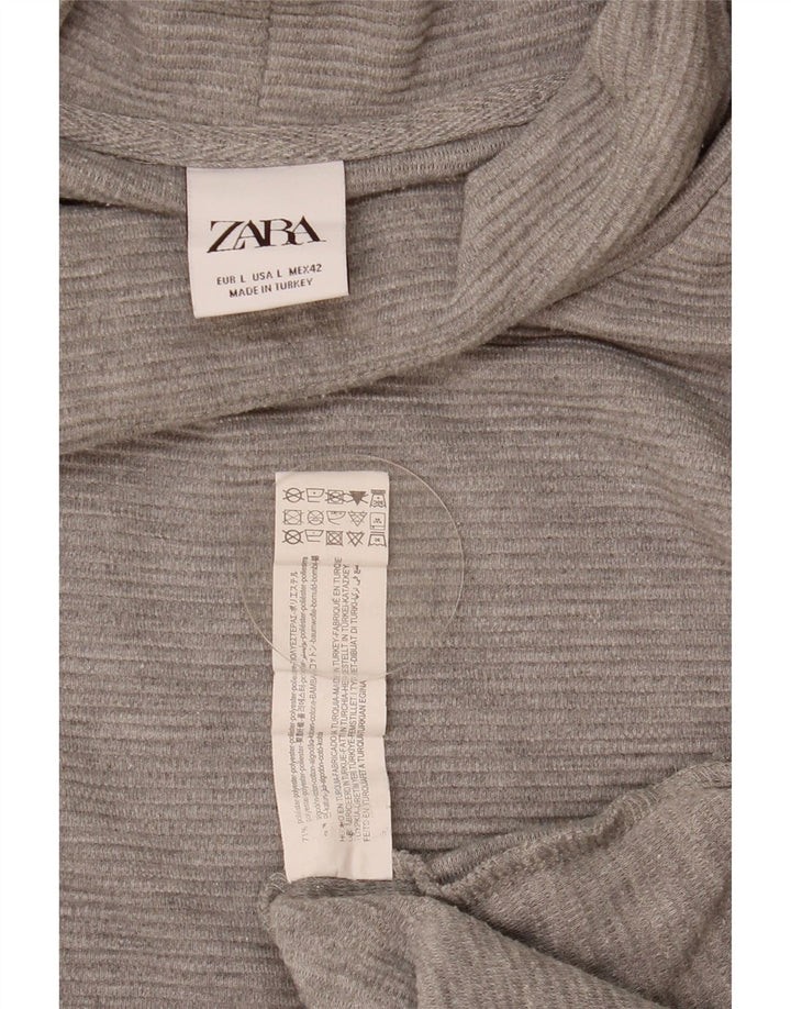 Ανδρικό πουλόβερ Zara με ρολό λαιμόκοψη Μεγάλο γκρι πολυεστέρα