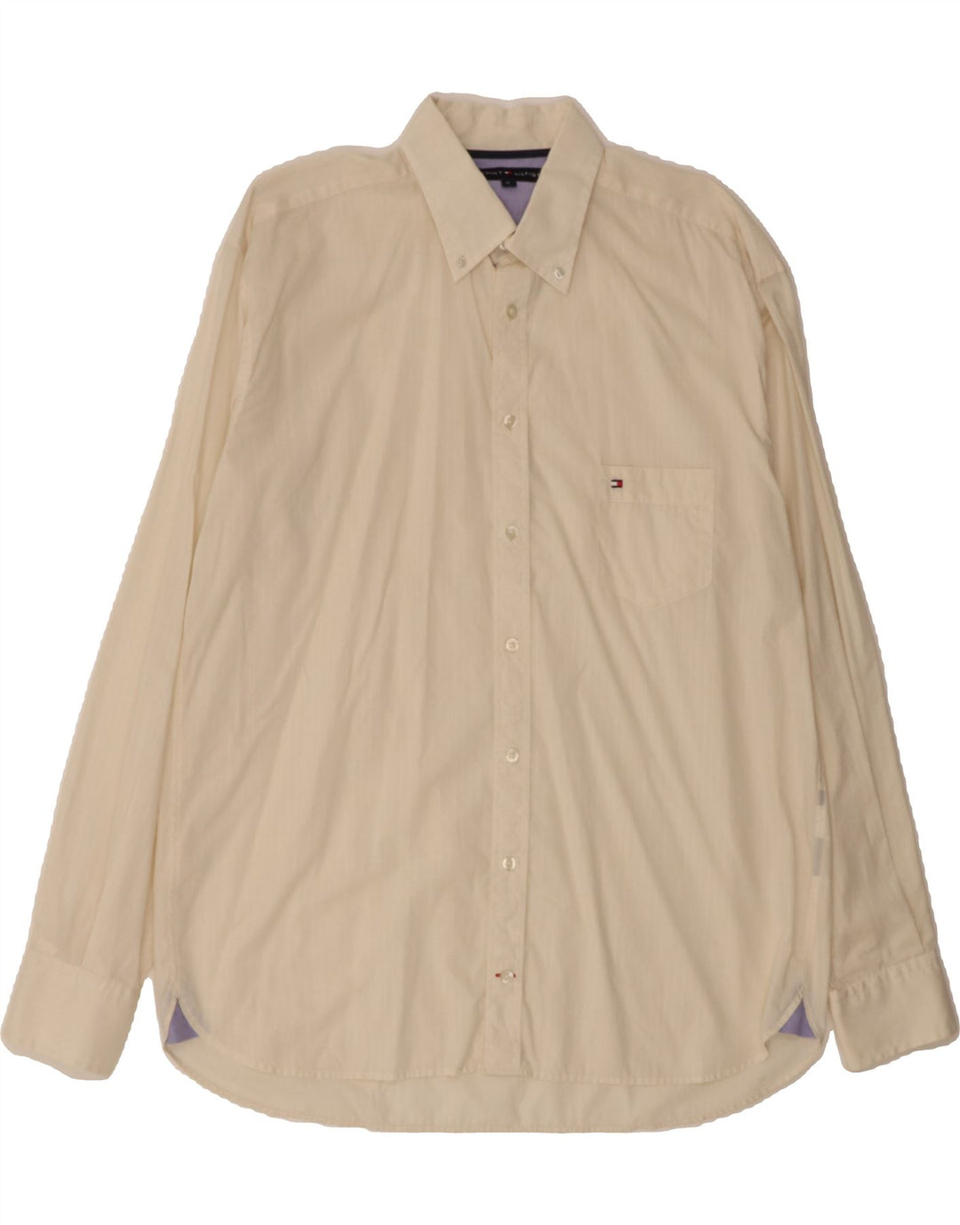 TOMMY HILFIGER Mens Shirt XL Off White Cotton Vintage Tommy Hilfiger and Second-Hand Tommy Hilfiger from Messina Hembry 