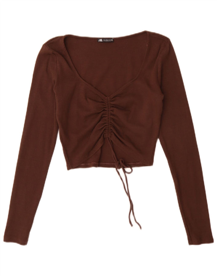 Zara Γυναικείο μακρυμάνικο τοπ UK 14 Large Brown