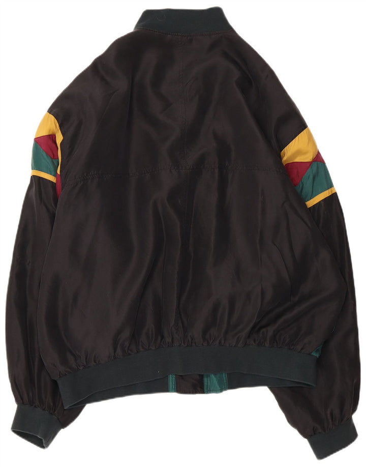 JEAN LEGALLI Ανδρικό Bomber Jacket UK 42 XL Green Colourblock Silk