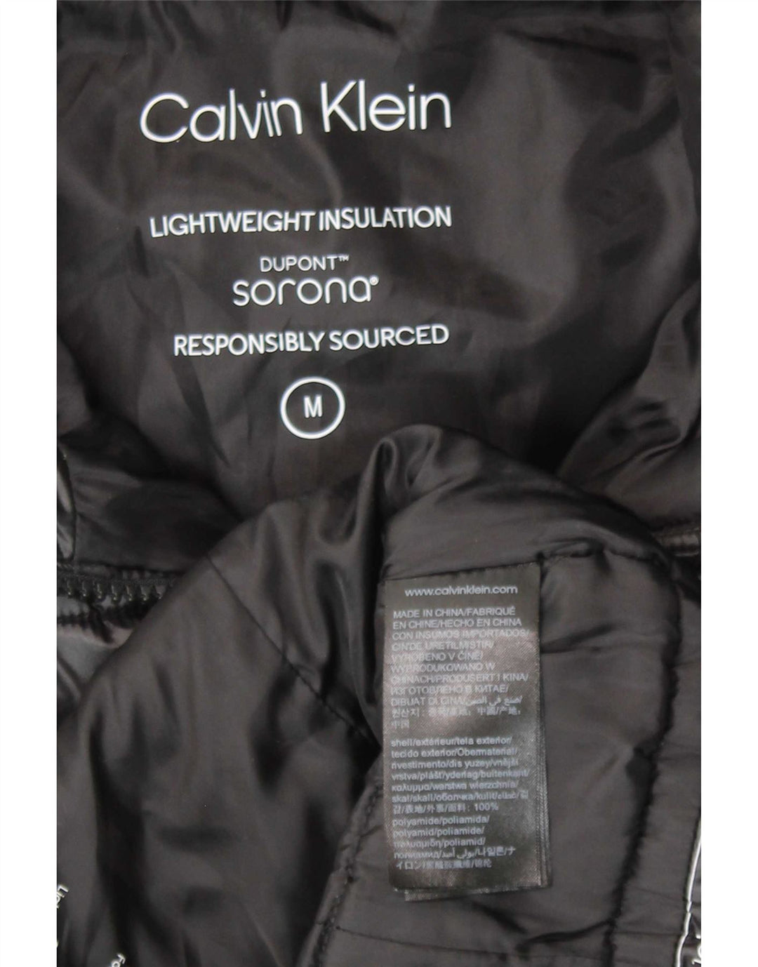 Calvin Klein Γυναικείο μπουφάν με κουκούλα με επένδυση UK 14 μεσαίο μαύρο πολυαμίδιο