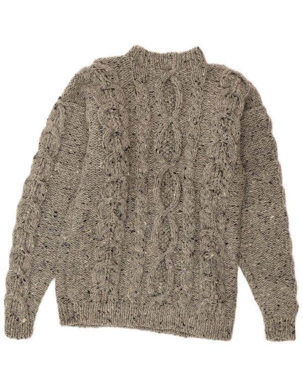 Vintage γυναικείο πουλόβερ με λαιμόκοψη UK 16 Large Grey Flecked