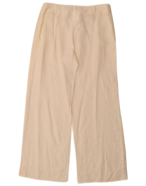 Vintage γυναικείο ψηλόμεσο παντελόνι UK 14 Large W30 L30 Off White