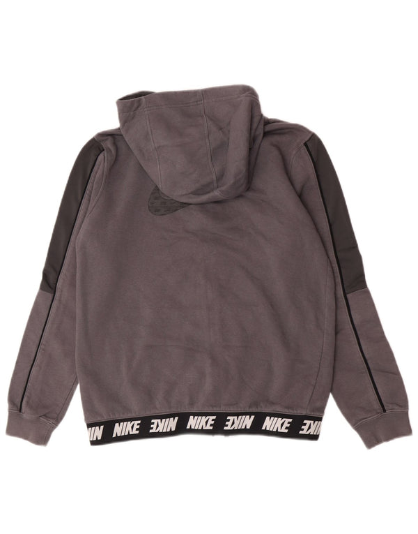 Γραφικό πουλόβερ Nike Boys με φερμουάρ με κουκούλα 13-14 ετών XL Γκρι βαμβακερό χρώμα