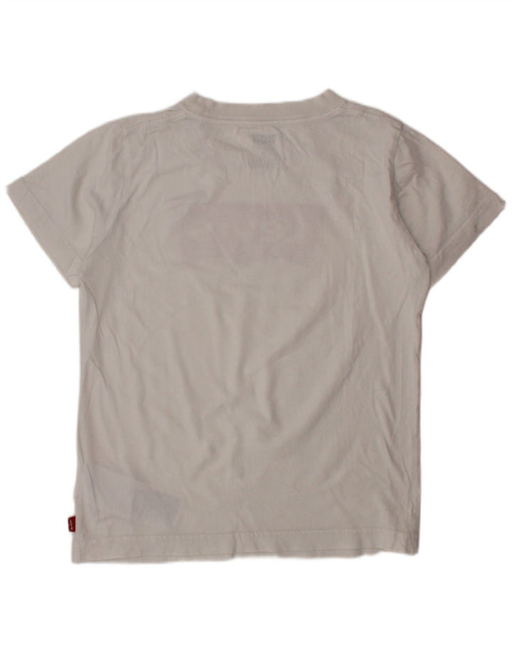 LEVI'S Boys Graphic T-Shirt Top 7-8 ετών Λευκό βαμβακερό
