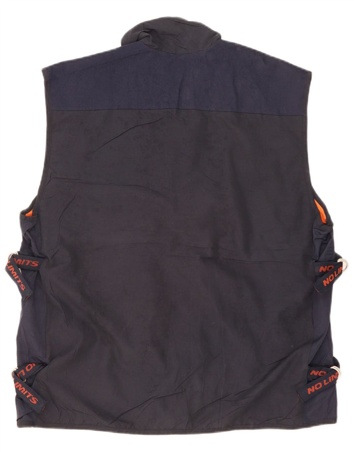 No Limits Mens Utility Gilet UK 40 Large Navy Blue Polyester