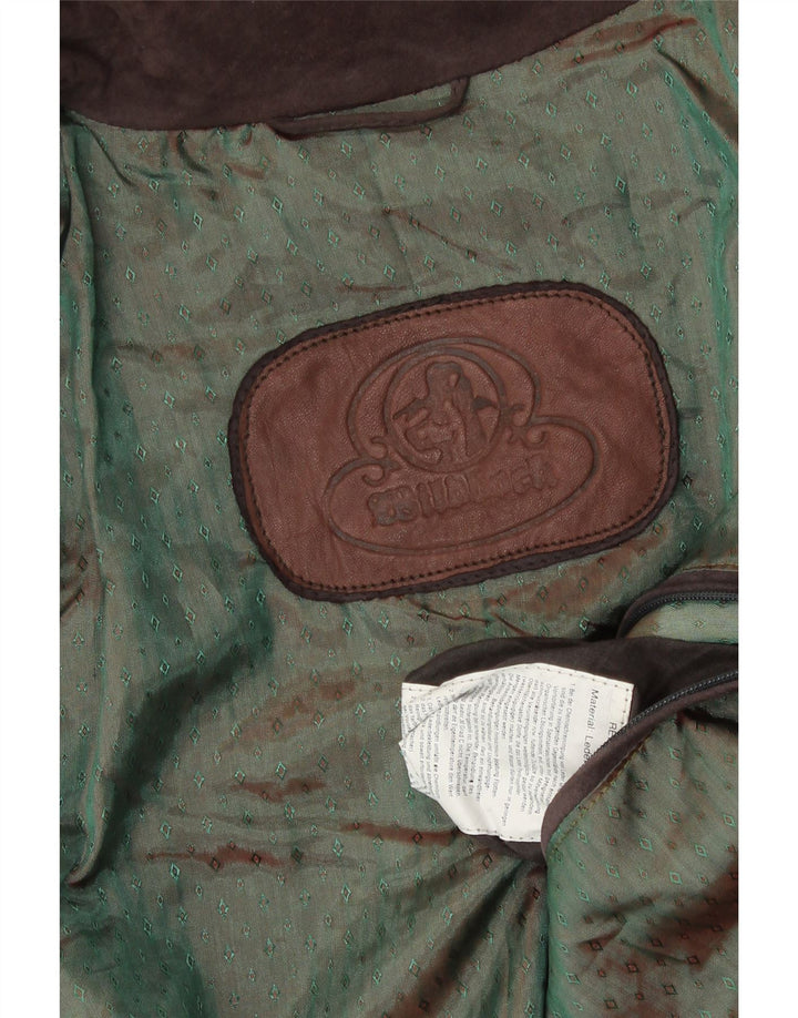 Vintage Ανδρικό Suede Windbreaker Jacket UK 42 XL Καφέ Δερμάτινο