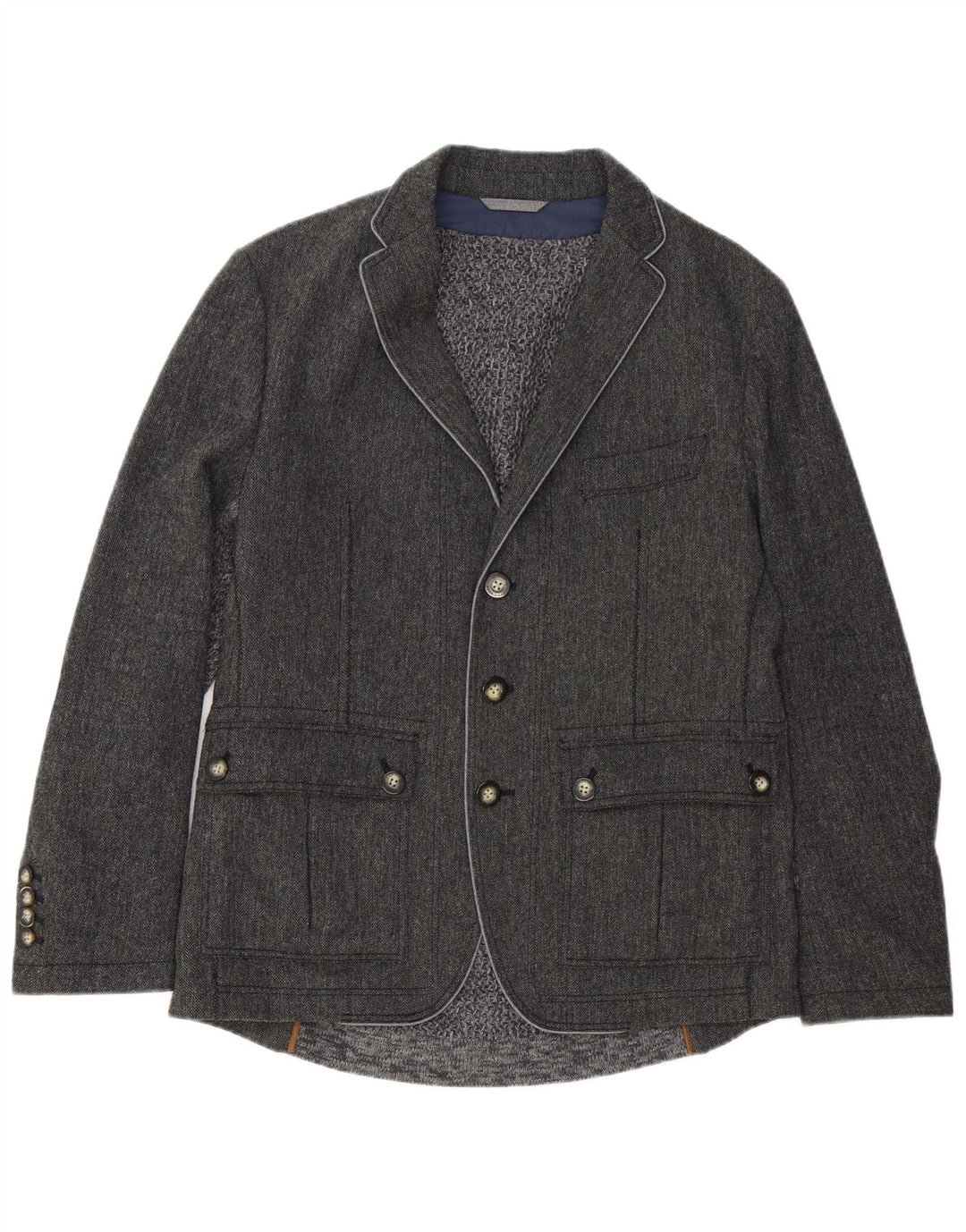 HUGO BOSS Ανδρικό τζάκετ μπλέιζερ με 3 κουμπιά EU 50 Μεγάλο γκρι ψαροκόκαλο