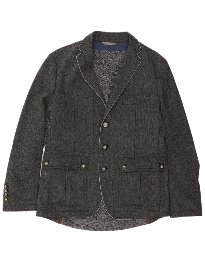 HUGO BOSS Ανδρικό τζάκετ μπλέιζερ με 3 κουμπιά EU 50 Μεγάλο γκρι ψαροκόκαλο