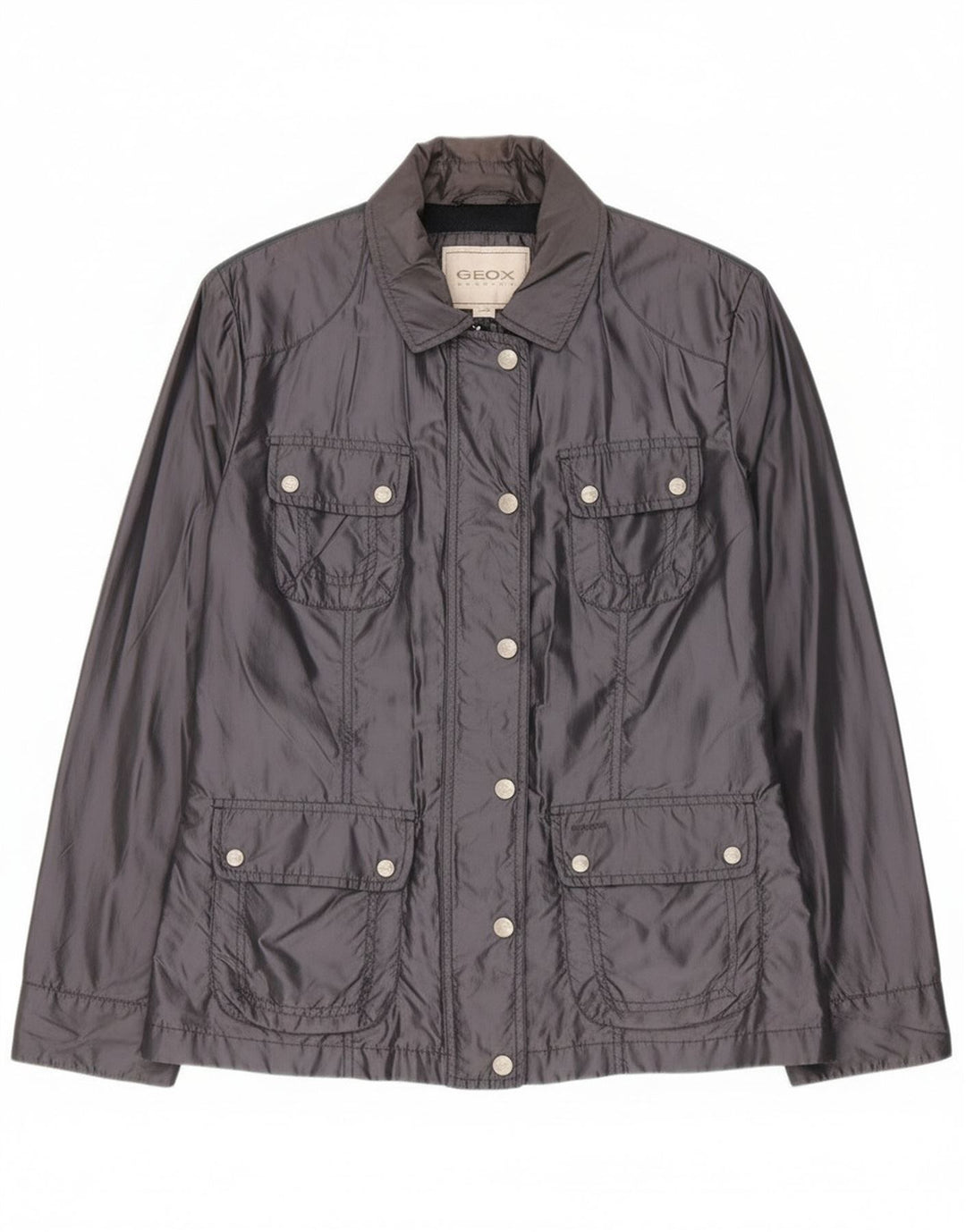 Geox Womens Oversized Utility Jacket UK 10 Small Navy Blue Polyamide