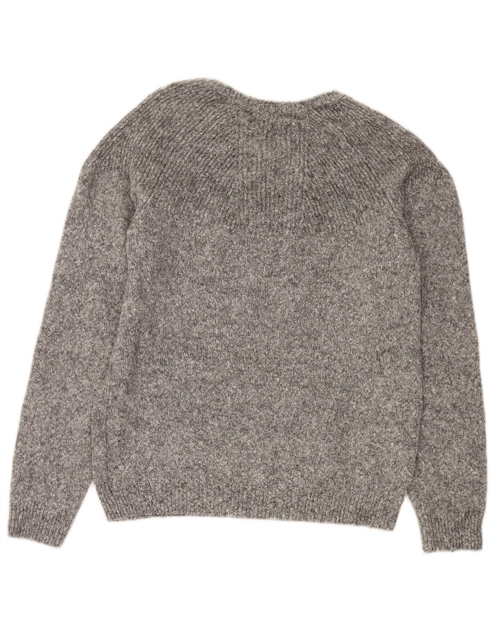 Ανδρικό πουλόβερ Zara Boat Neck Jumper Μαλλί μεσαίου γκρι