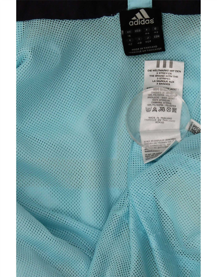 Adidas Γυναικείο Clima Proof Hooded Rain Jacket UK 16 Large Blue Polyester