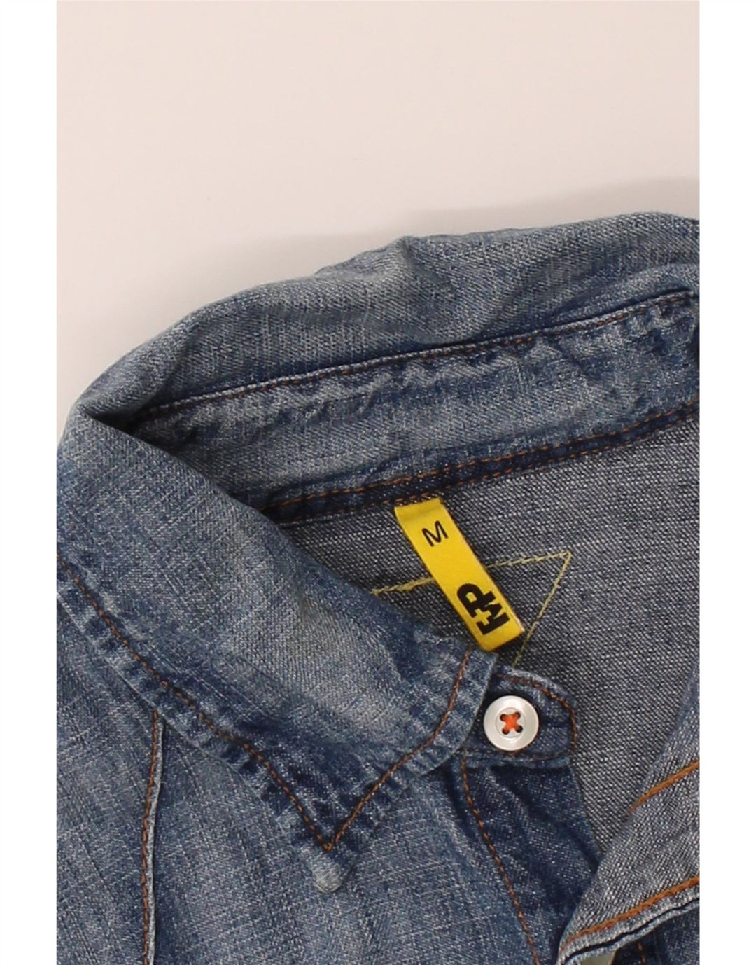 VINTAGE Womens Denim Shirt UK 12 Medium Blue Cotton Vintage Vintage and Second-Hand Vintage from Messina Hembry 