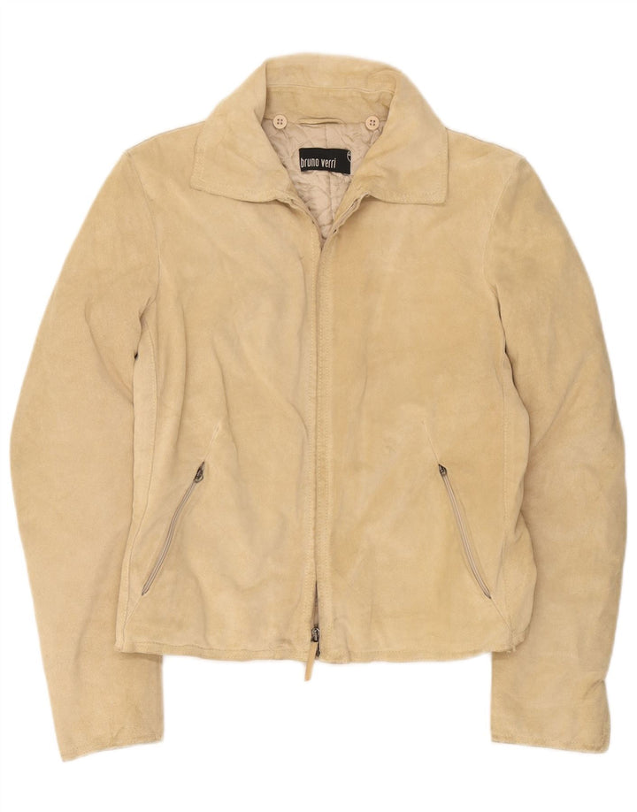 Bruno Verri Γυναικείο Suede Jacket IT 42 Medium Beige Leather