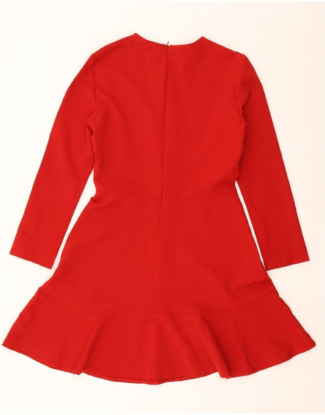 Γυναικείο μακρυμάνικο φόρεμα ZARA A-Line UK 12 Μεσαίο κόκκινο πολυεστέρα