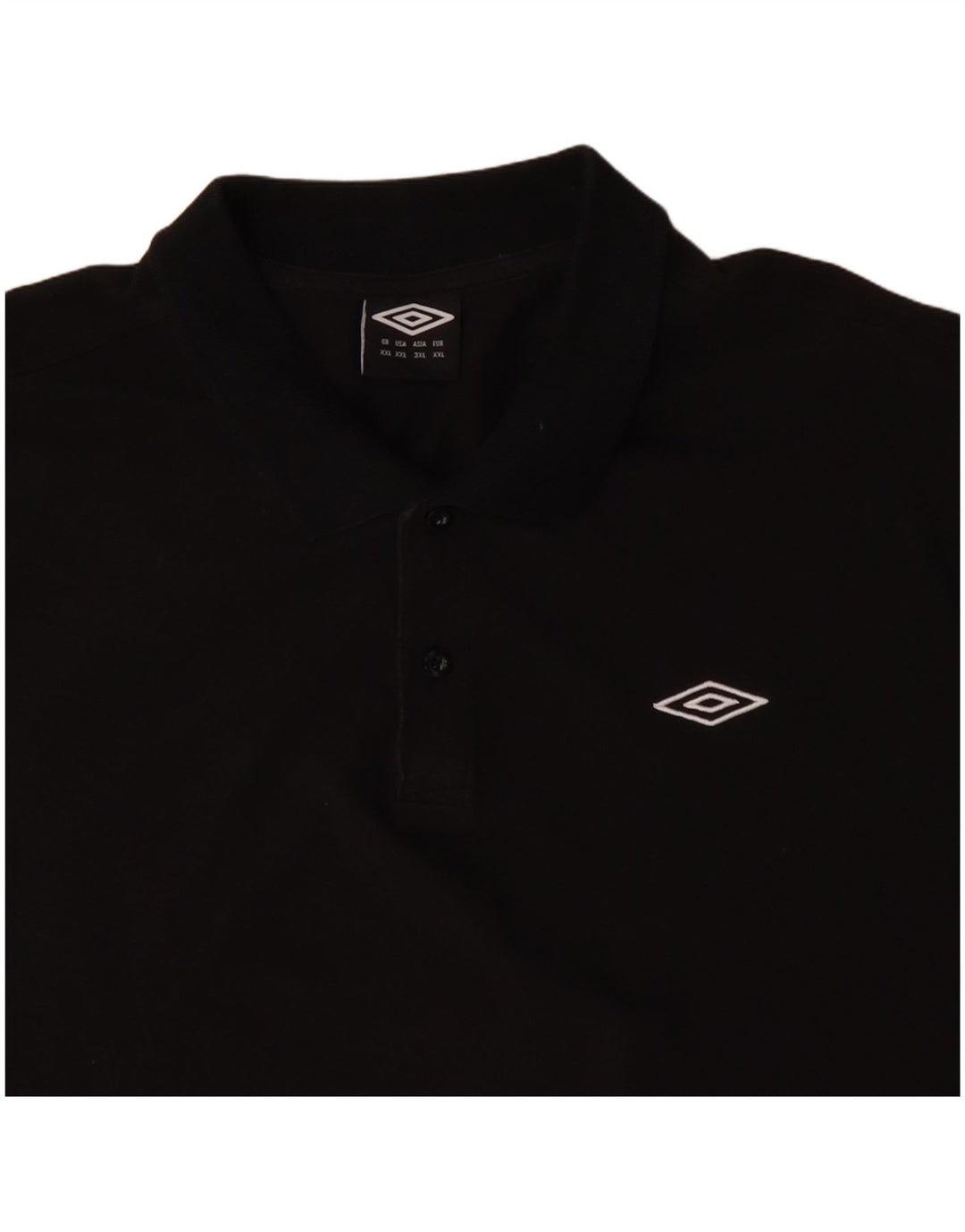 Ανδρικό πουκάμισο πόλο UMBRO 2XL Μαύρο βαμβακερό