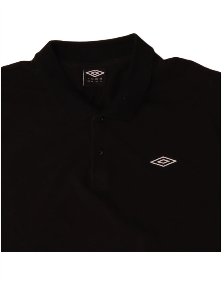 Ανδρικό πουκάμισο πόλο UMBRO 2XL Μαύρο βαμβακερό
