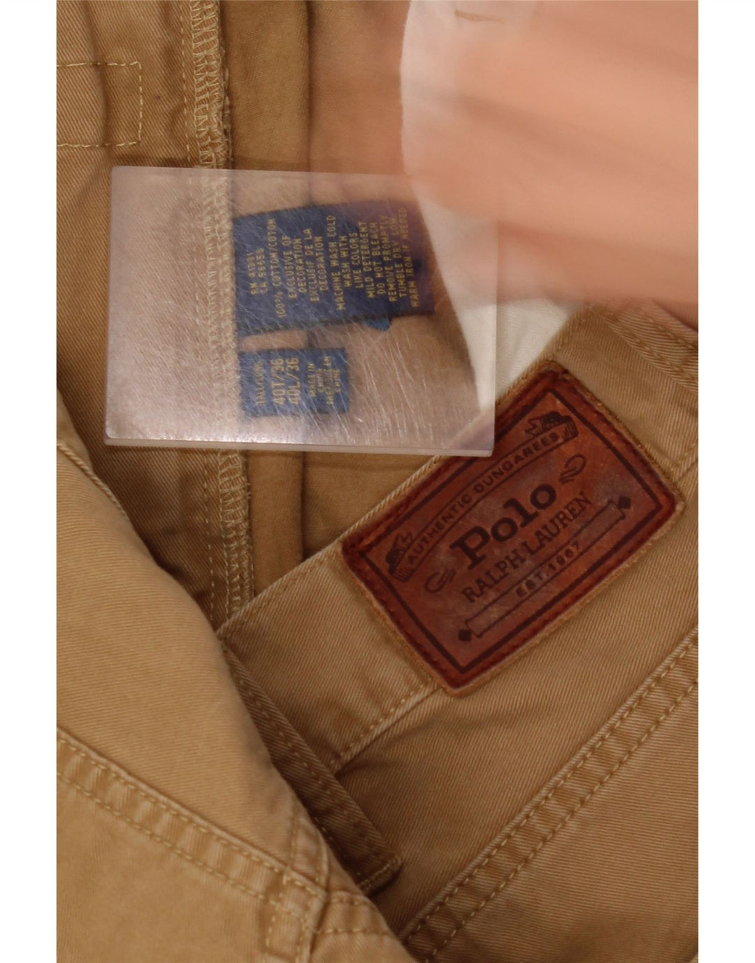 POLO RALPH LAUREN Ανδρικό ίσιο casual παντελόνι W40 L36 Μπεζ βαμβακερό