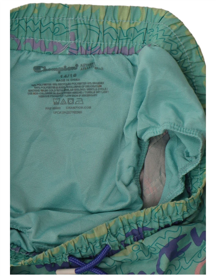 Champion Girls Graphic Sport Short 14-15 Years Green Polyester