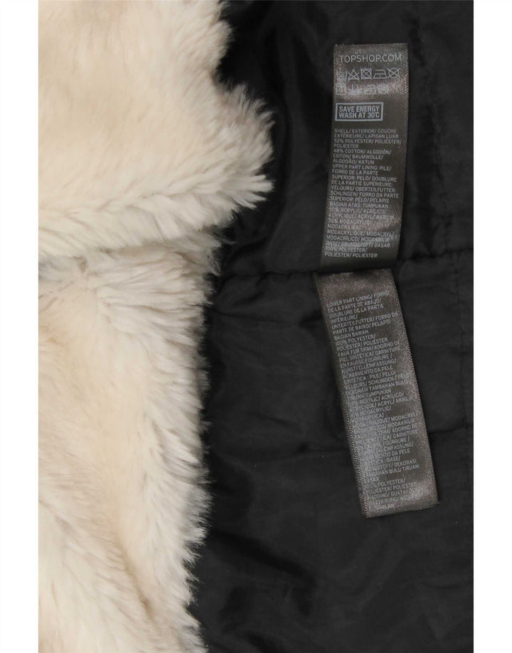 Topshop Γυναικείο μπουφάν Parka με κουκούλα UK 8 Small Black Polyester