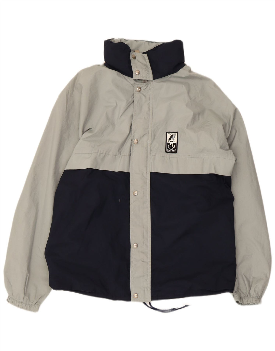 K-Way Ανδρικό μπουφάν βροχής με κουκούλα UK 38 Medium Navy Blue Colorblock Πολυεστέρας