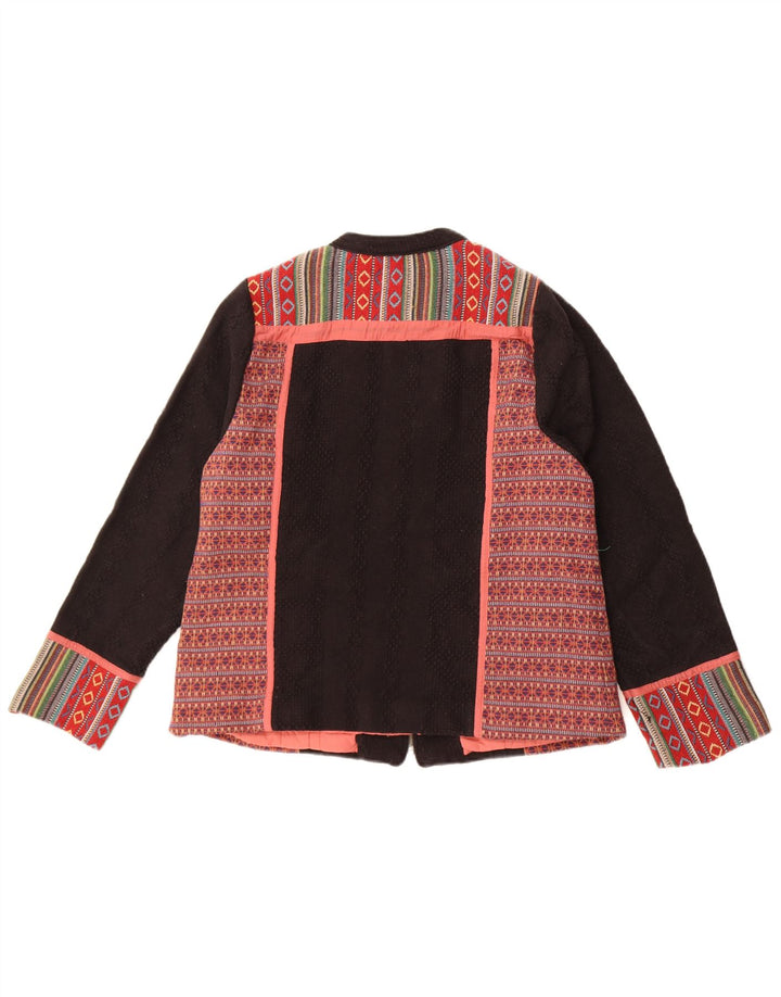 Monsoon Γυναικείο Μπουφάν UK 18 XL Μαύρο Fair Isle Cotton
