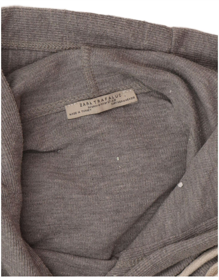 Zara γυναικεία κουκούλα υπερμεγέθη τοπ μακρυμάνικο UK 14 Μεσαία γκρι στίγματα