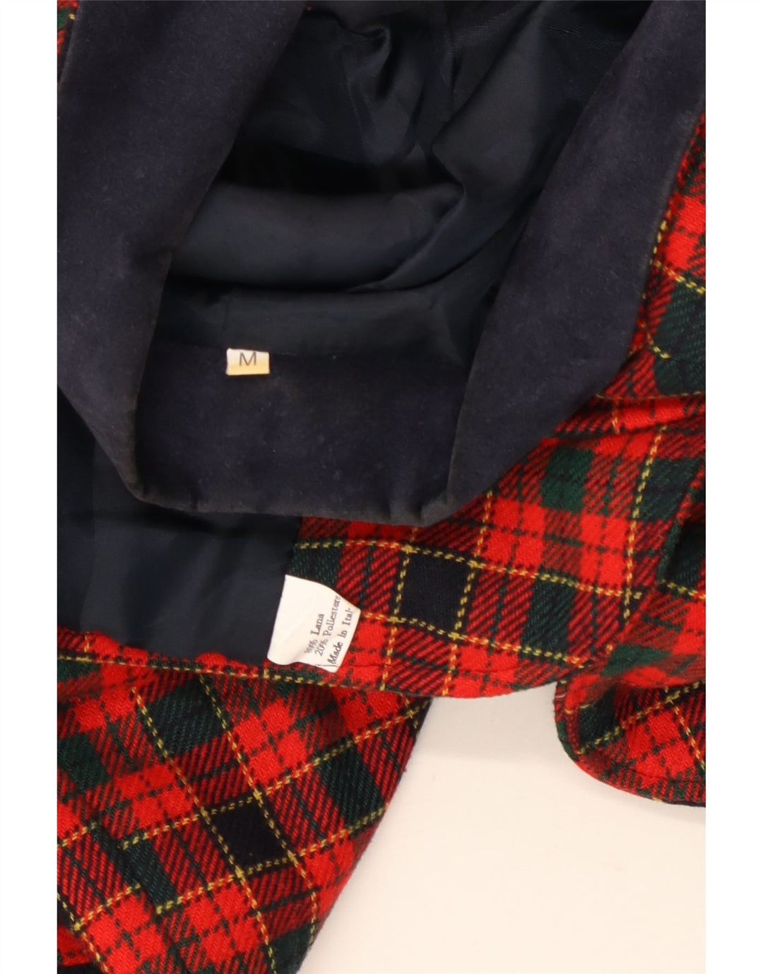 VINTAGE Γυναικείο σακάκι σακάκι με 2 κουμπιά 3/4 μανίκια UK 14 μεσαίο κόκκινο καρό