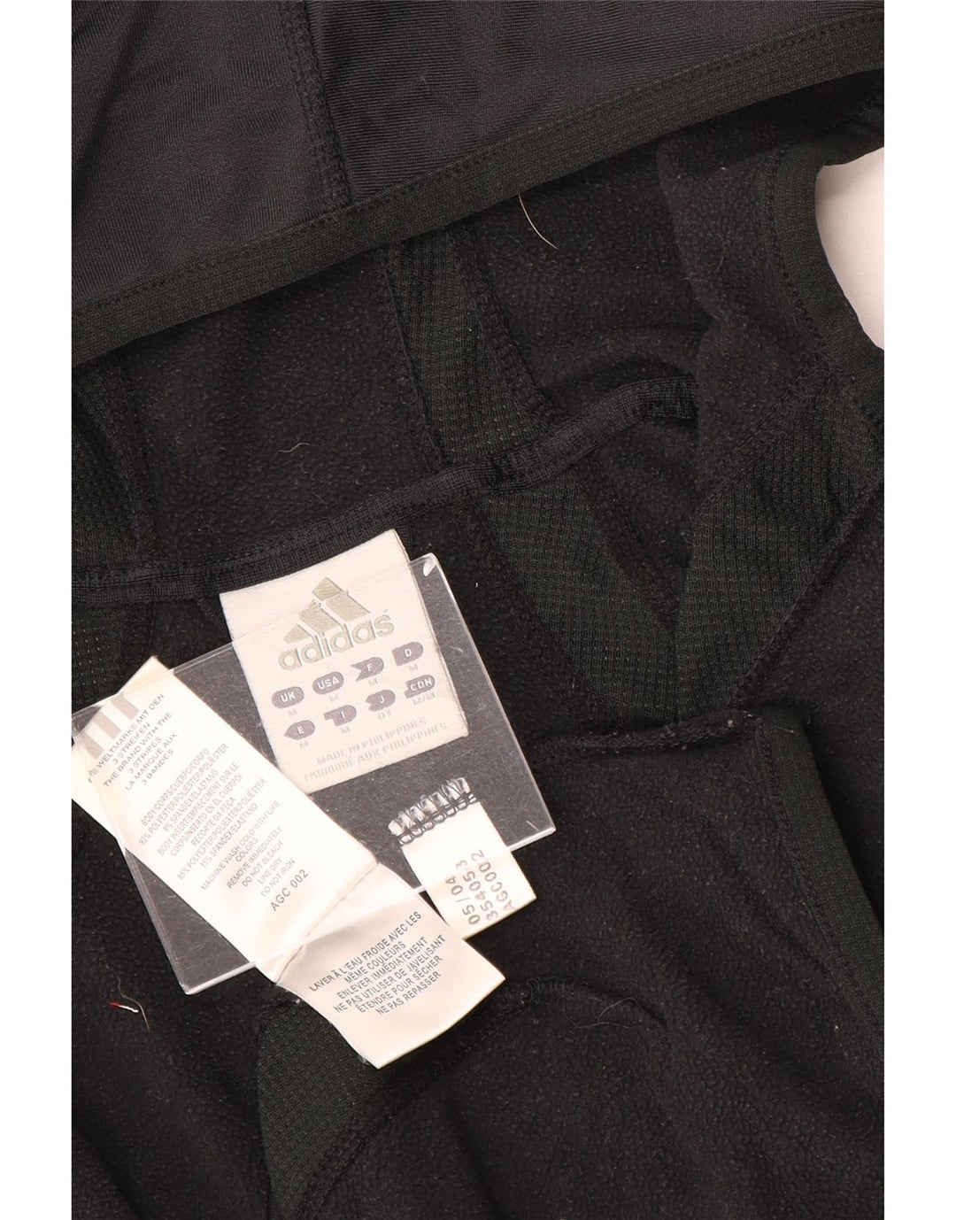 Γυναικείο πουλόβερ με κουκούλα με φερμουάρ Adidas UK 12 μεσαίο μαύρο πολυεστέρα