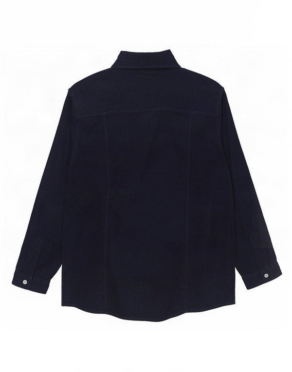 Mustang Γυναικείο κοτλέ πουκάμισο UK 14 Medium Navy Blue βαμβακερό